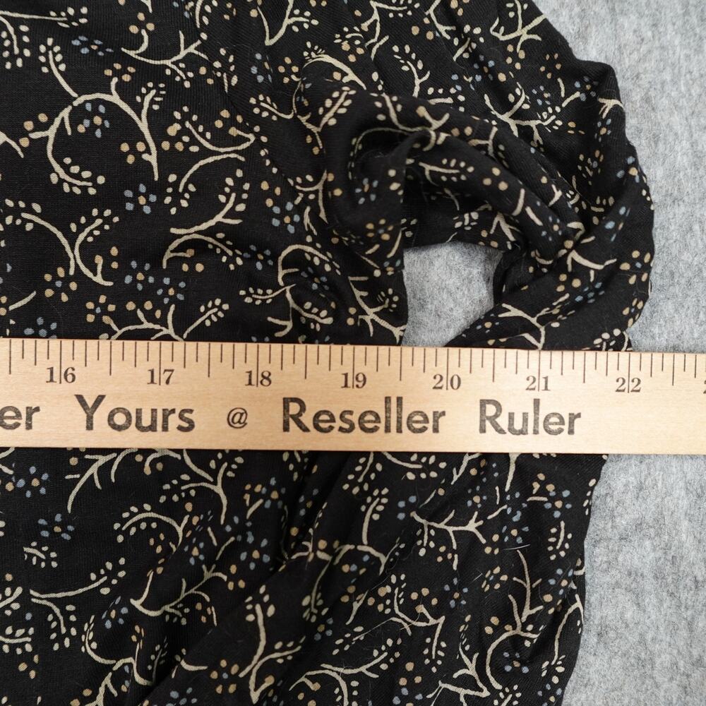 J. Jill Top Womens‎ Small Tunic Button Front Floral Long Sleeve Casual Black - Picture 8 of 10